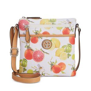 Giani Bernini Saffiano Fruit Print Crossbody Bag White